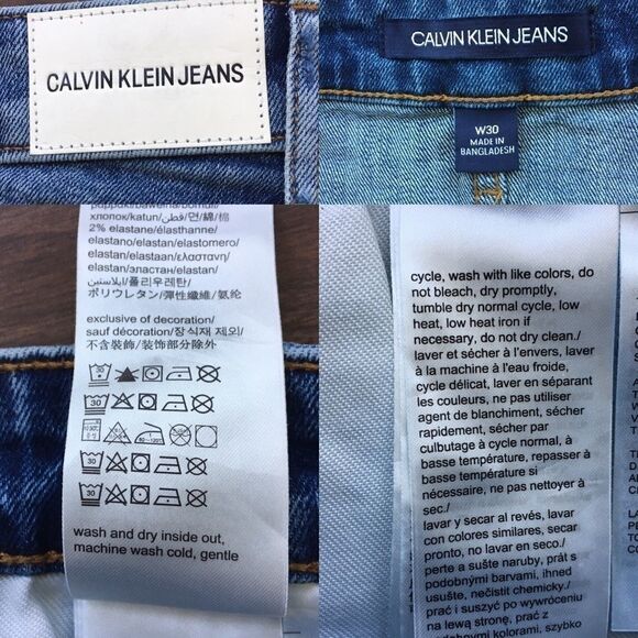 Calvin KLEIN High Waisted Denim Jean Shorts Blue 30 - Picture 4 of 4